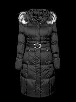 Пальто женское утеп. пух. TOMA (черный) чернобурка