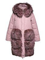 Пуховик женский B 17129 розовый