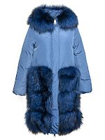 Пуховик женский B 17129 синий